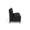 Lesro Siena Lounge Reception Armless 3 Seat Tandem Seating No Center Arms, Walnut, MD Black Upholstery SN3102 - alternate 2